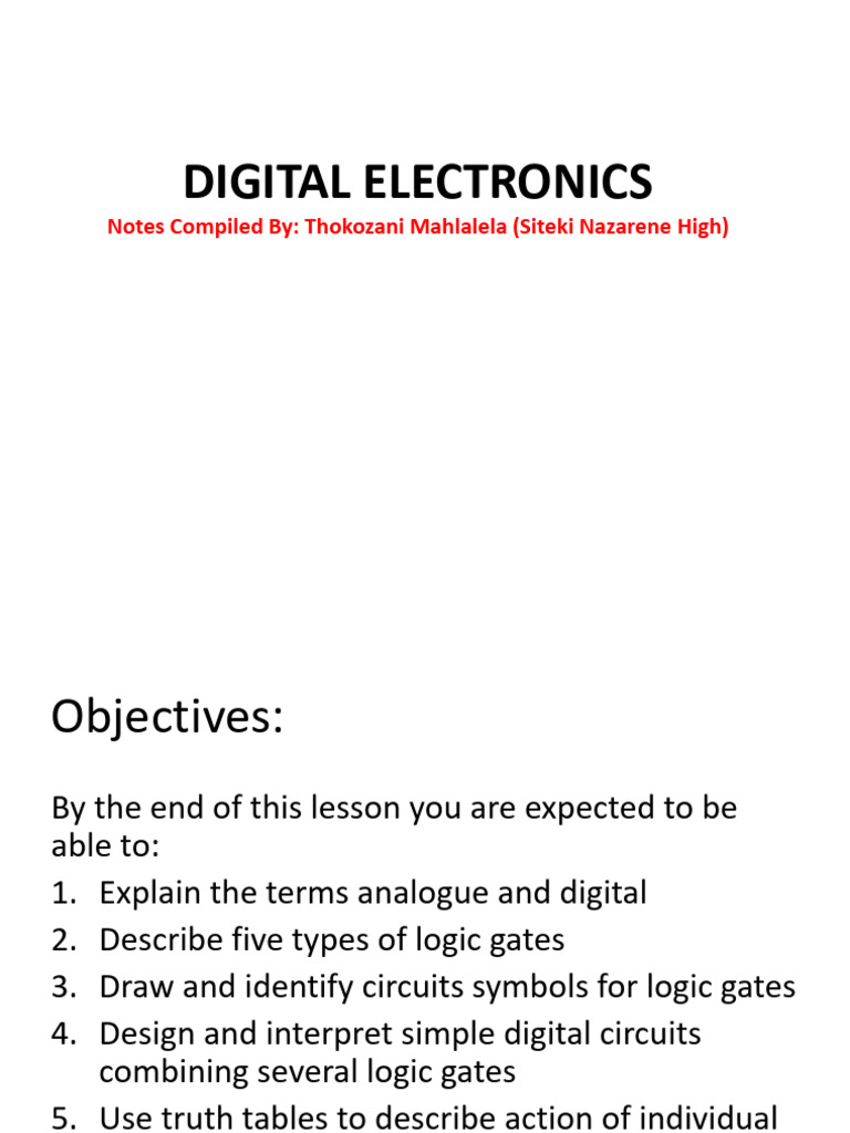 F5 Digital Electronics | PDF | Logic Gate | Digital Electronics