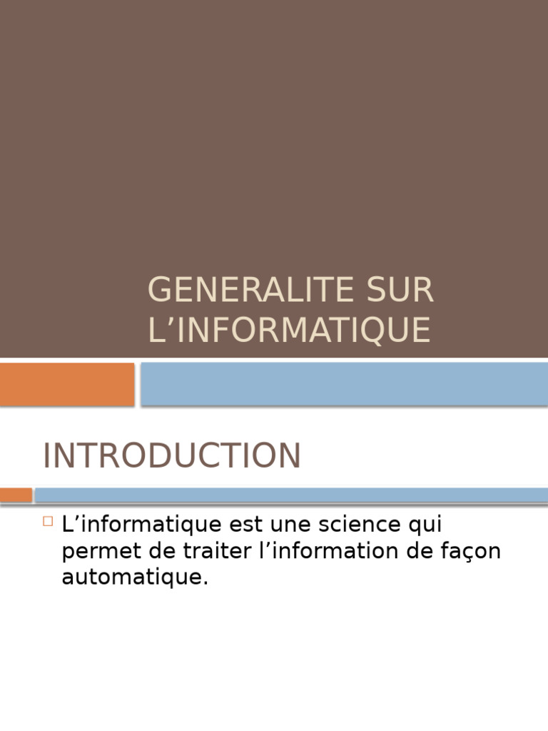 Introduction à l'informatique moderne | PDF