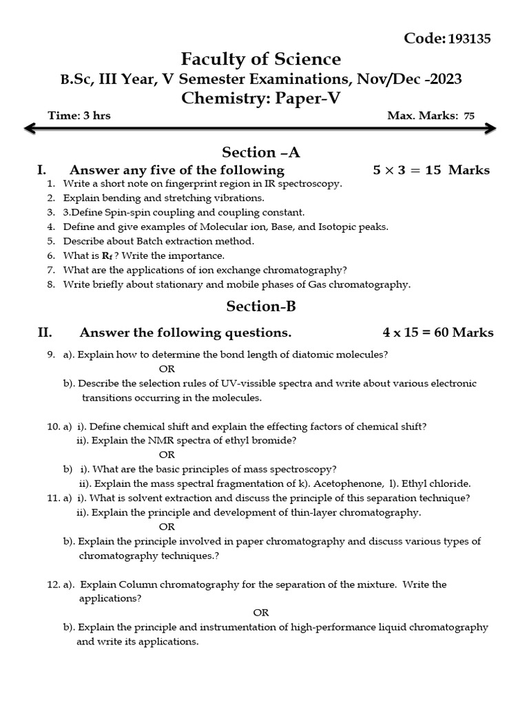 Sem V - Chemistry P-V | PDF