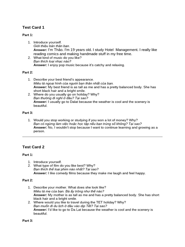 Test Card 1 | PDF
