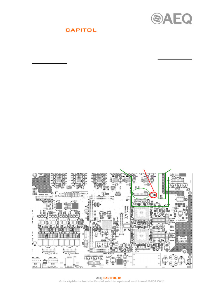 Instalación Módulo MADI CA11 AEQ CAPITOL | PDF
