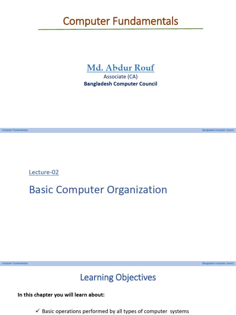 Basic Computer Organization Overview | PDF | Computer Data Storage ...