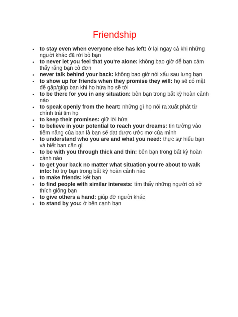 Friendship | PDF