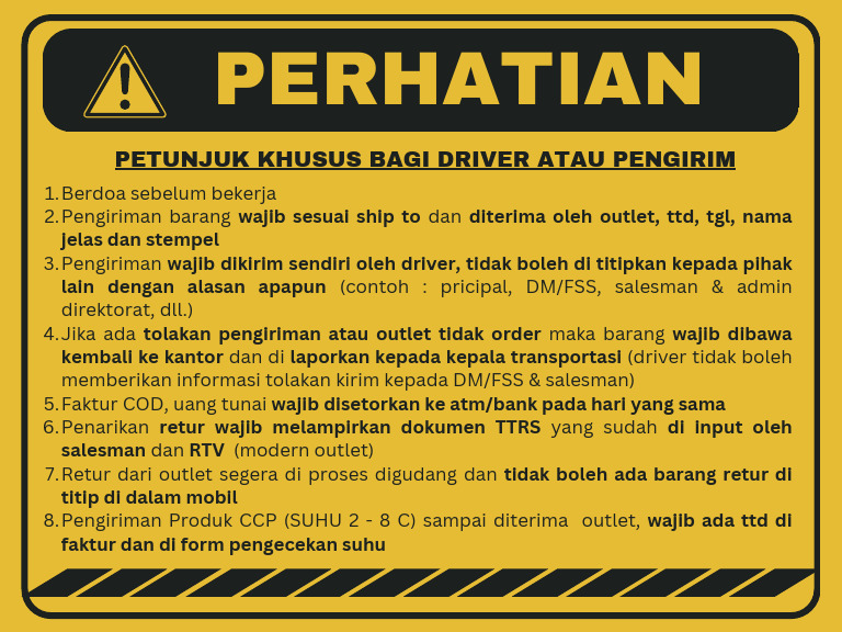 Panduan Pengiriman dan Retur Barang Driver | PDF