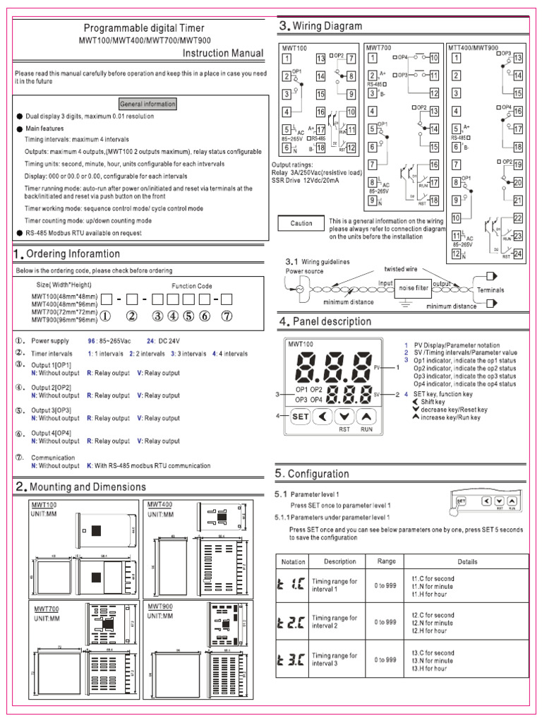 Maxwell-User Manual (MWT Timer) | PDF