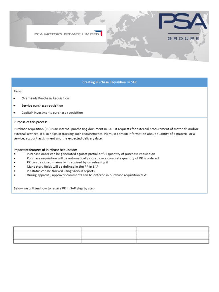 SAP Purchase Requisition Creation Guide | PDF | Procurement | Computing