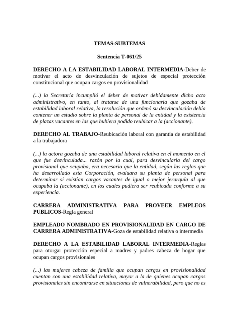 T 061 25 | PDF | Caso de ley | Debido al proceso