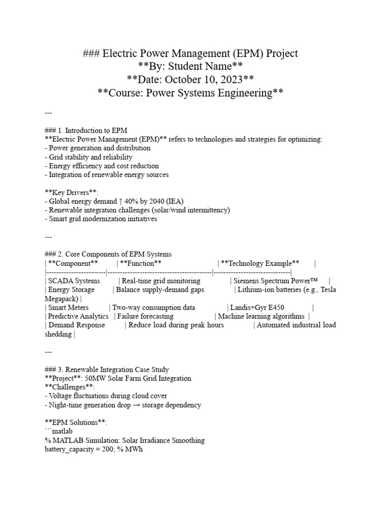 Electric Power Management Strategies | PDF | Solar Power | Electrical Grid