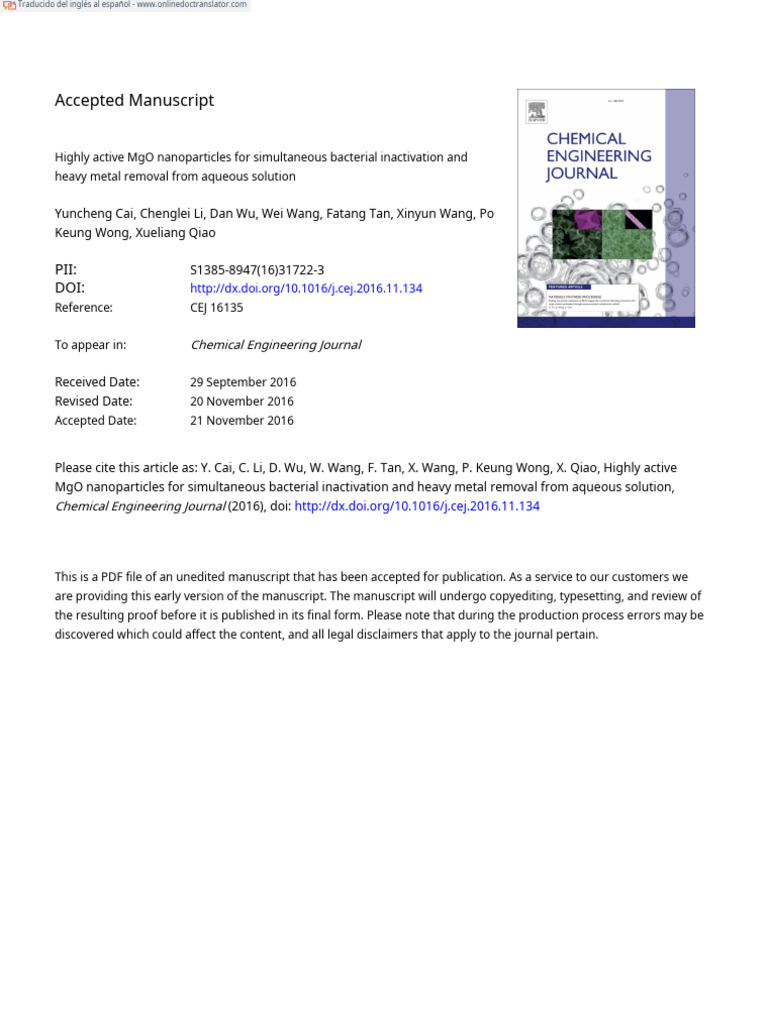 Remocion de E.coli CD y PB Español | PDF | Agua | Espectrómetro