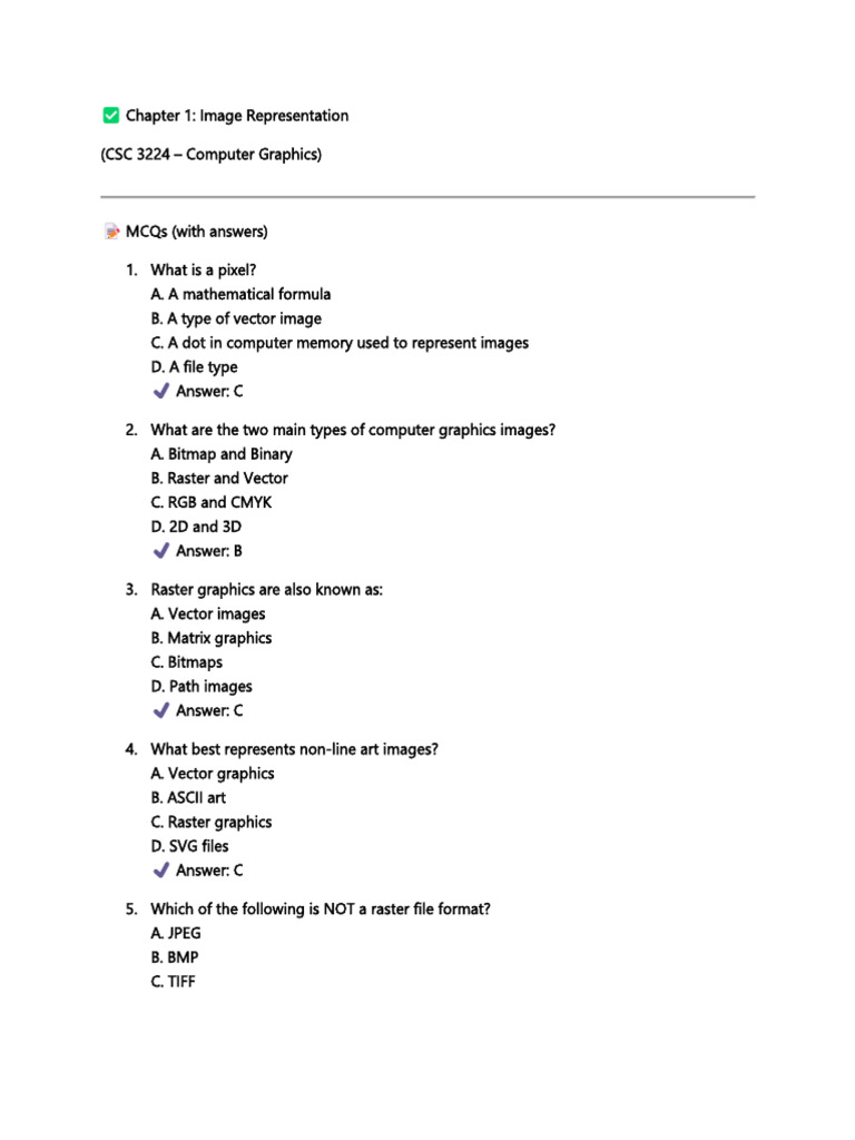 Image Representation in Computer Graphics | PDF | Rgb Color Model ...