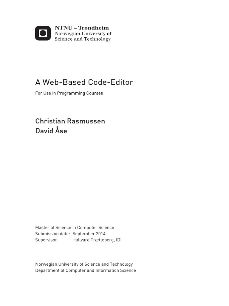 Web Code Editor for TDT4100 Course | PDF | Eclipse (Software) | Java ...