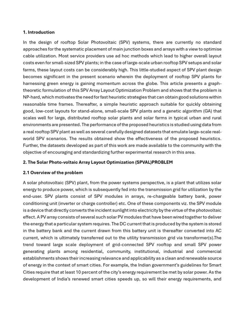 Rooftop Solar PV Layout Optimization | PDF | Photovoltaics | Electric Power