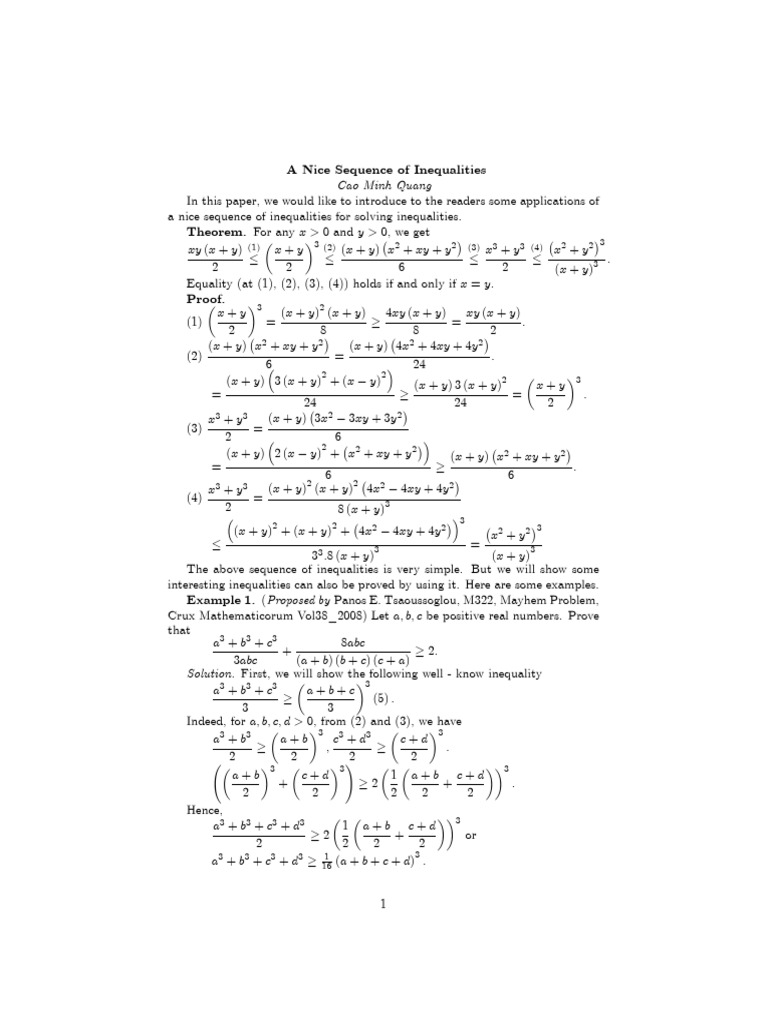 Applications of Inequalities in Math | PDF | Mathematics