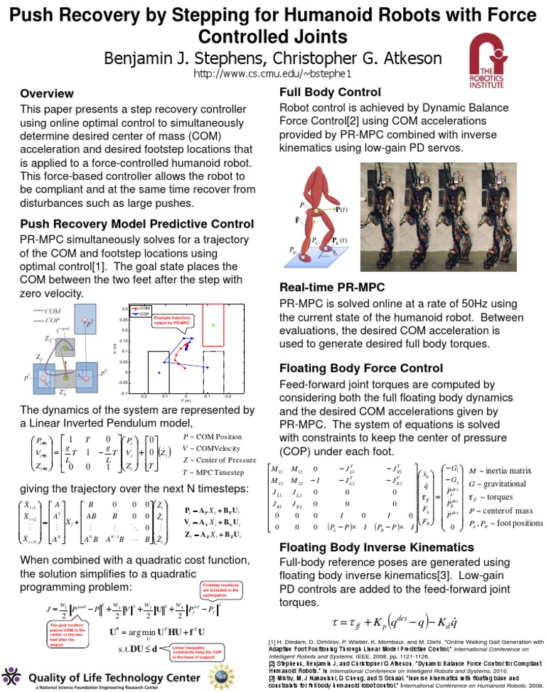 Humanoid Robot Push Recovery Control | PDF | Kinematics | Dynamics ...