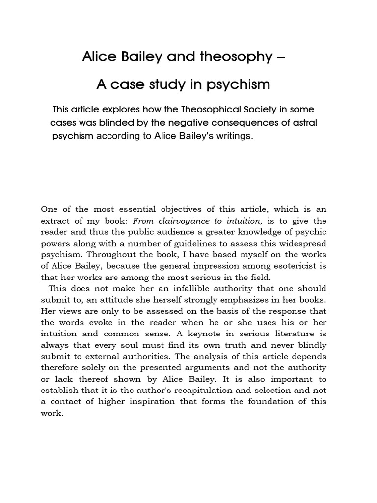 Alice Bailey and Theosophy2 PDF Theosophy Helena Blavatsky