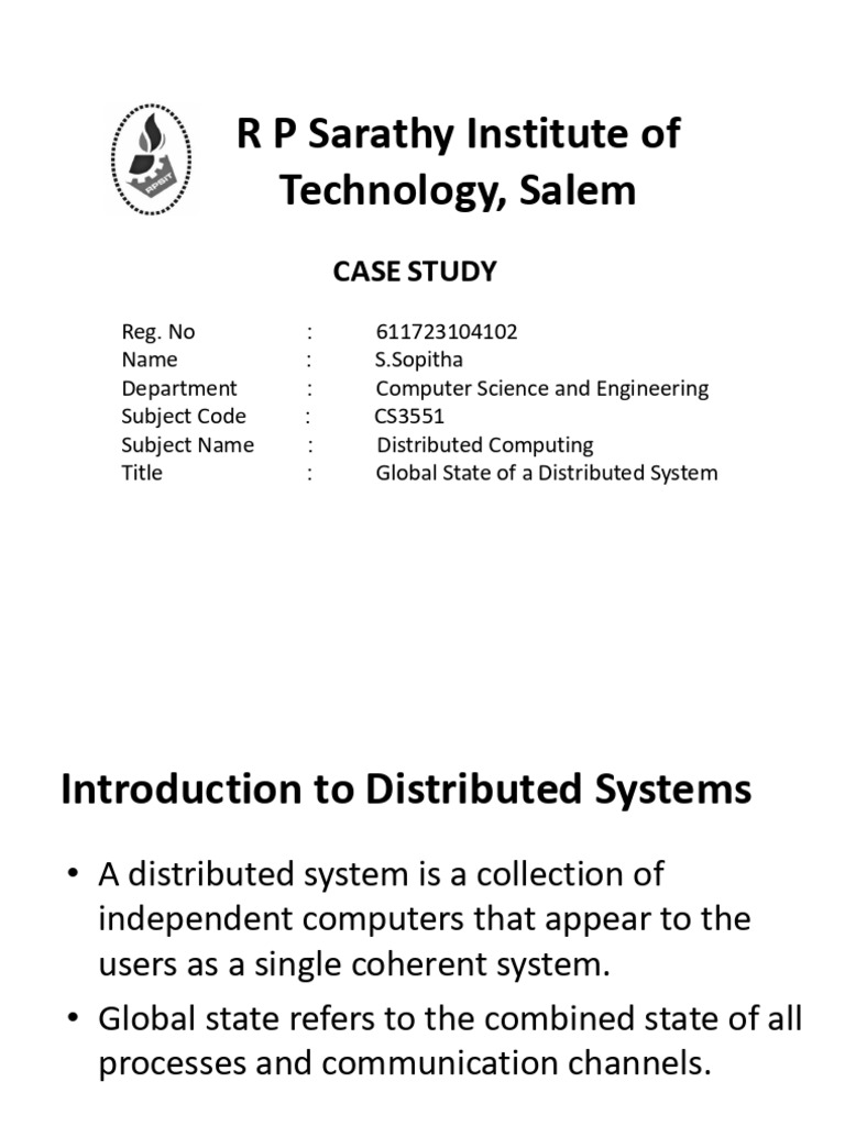 Global State of Distributed System Presentation | PDF