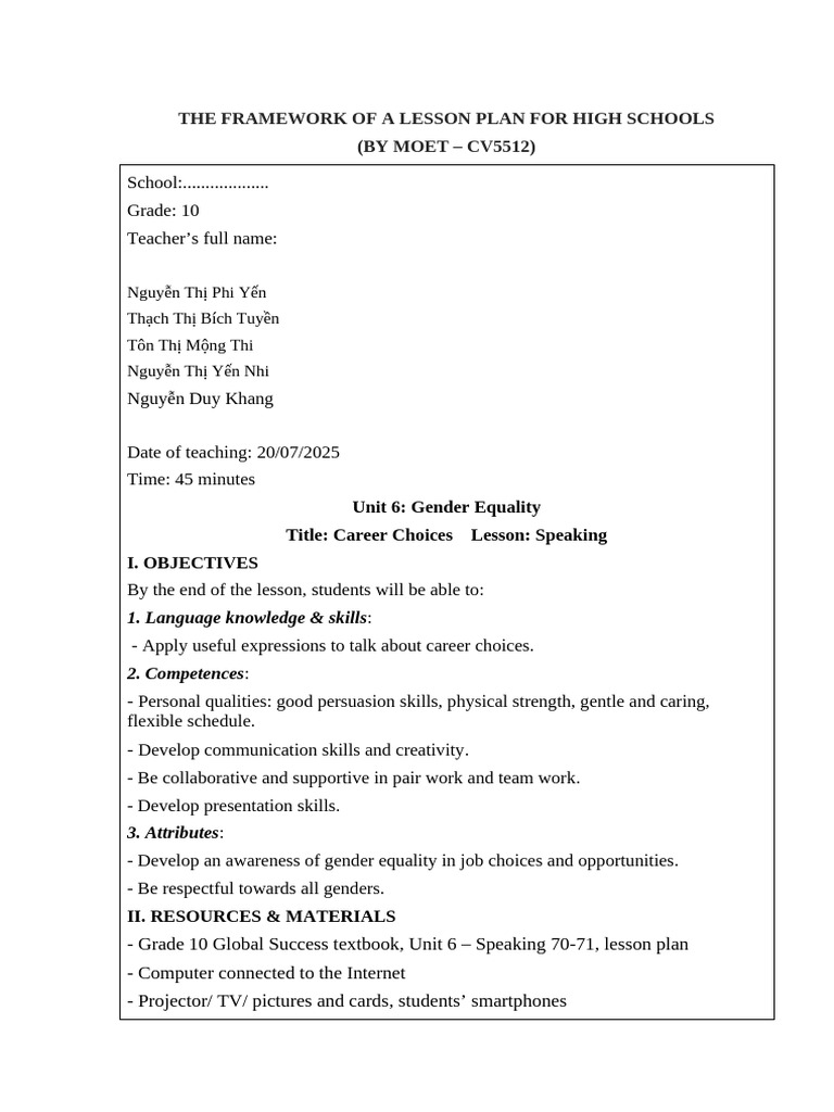 Group 3 - Unit 6 - Speaking | PDF | Teachers | Cognitive Science