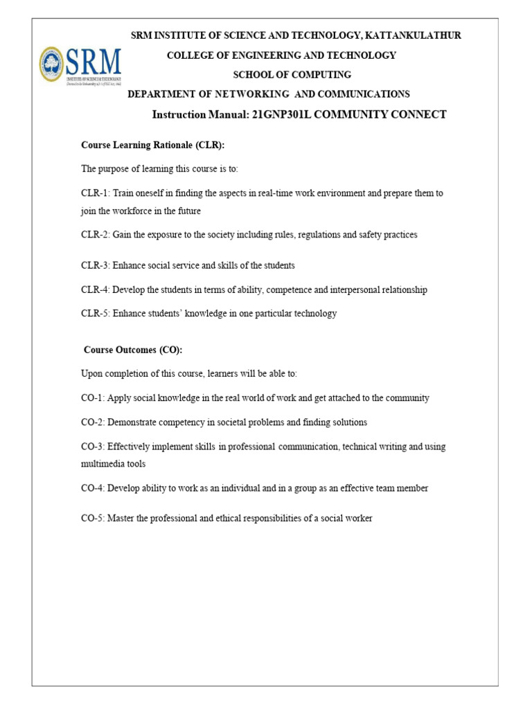 Community Connect Course Manual | PDF | Communication | Cognition