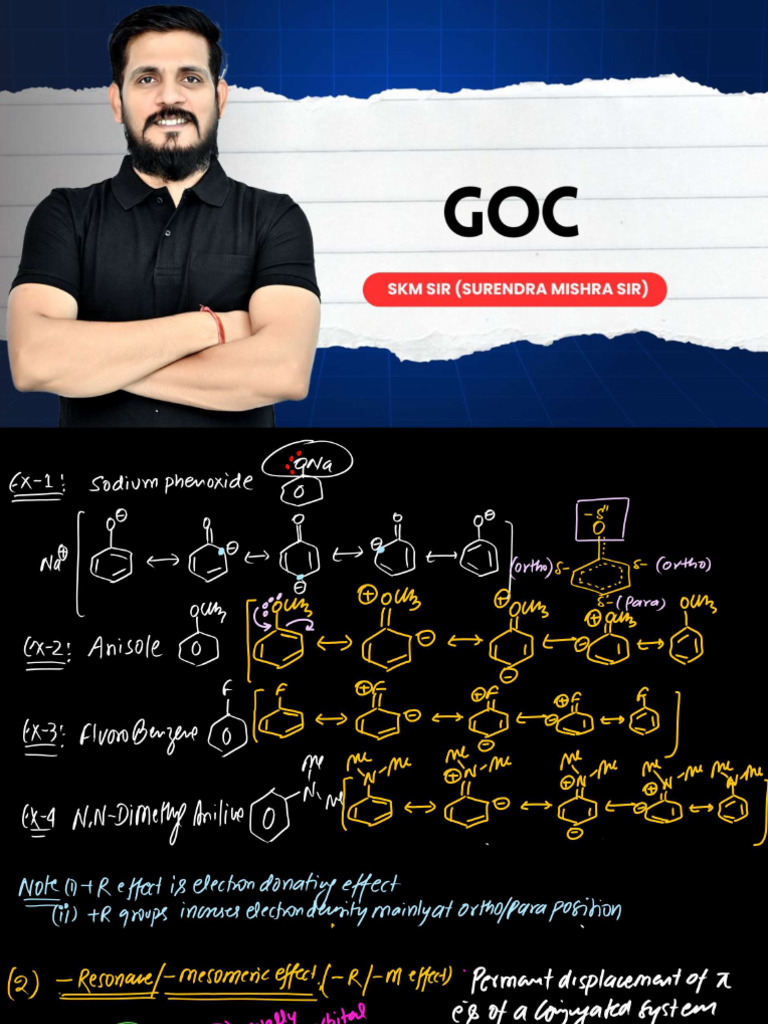 General Organic Chemistry - L-10 (Class Notes) - Resonance Effect (+R ...
