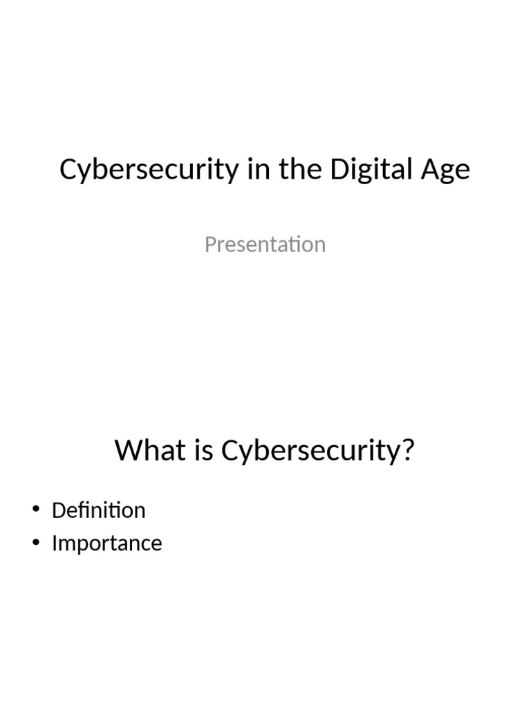Cybersecurity in The Digital Age | PDF