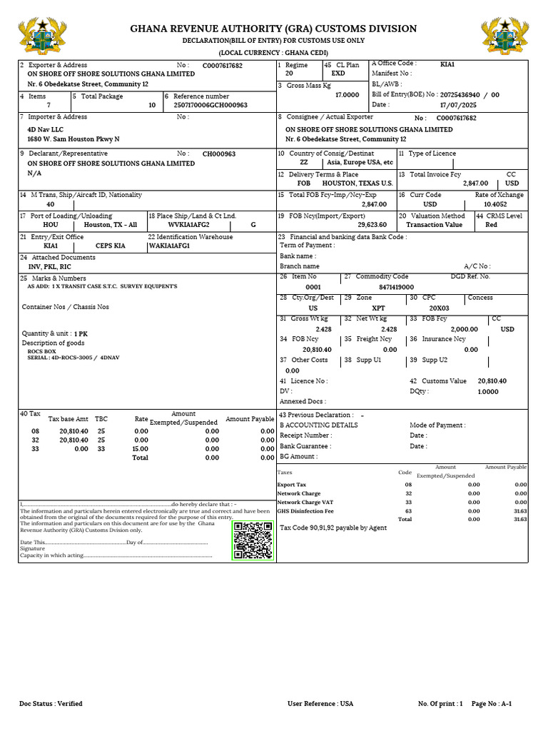 Ghana Customs Declaration Form | PDF | Customs | Taxes