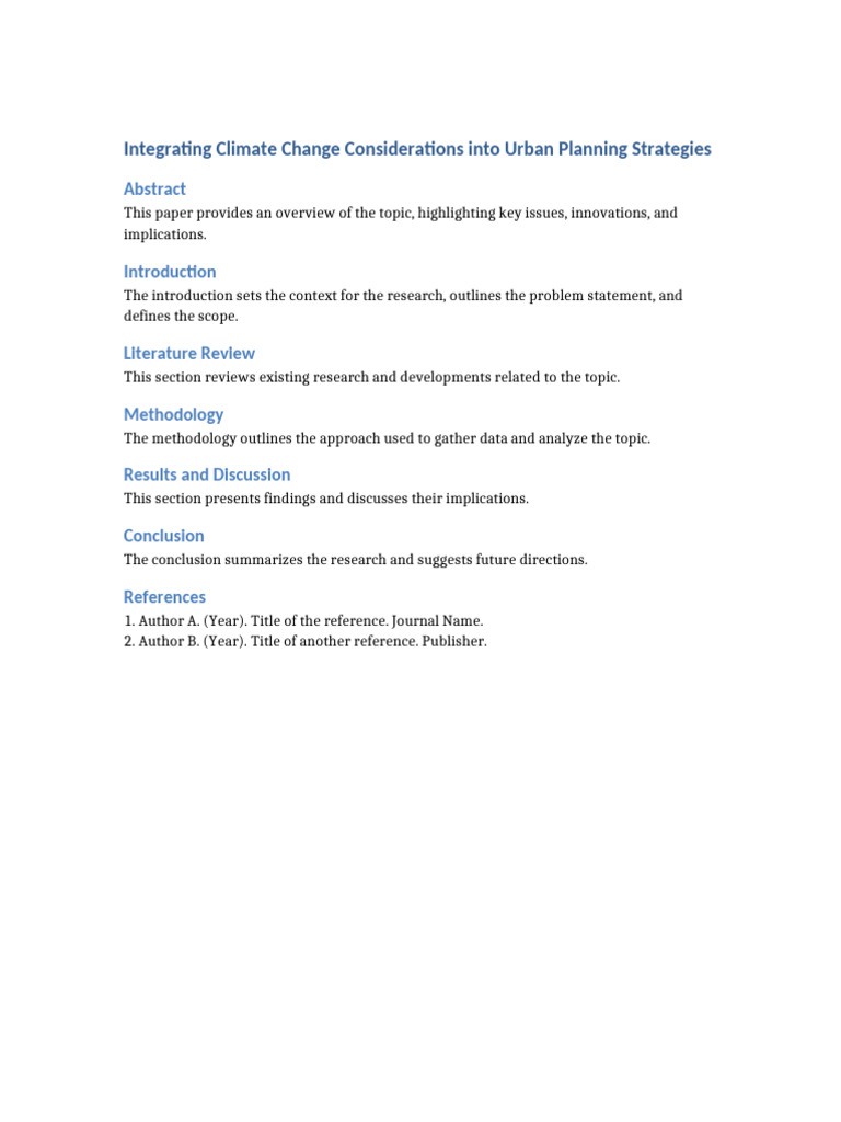 Climate Change and Urban Planning | PDF