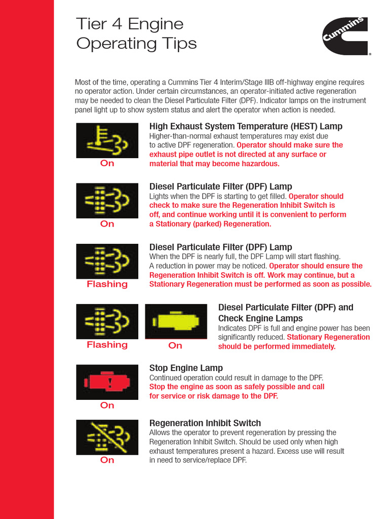 DPF Regeneration Procedures for Cummins | PDF | Engines | Vehicle Technology