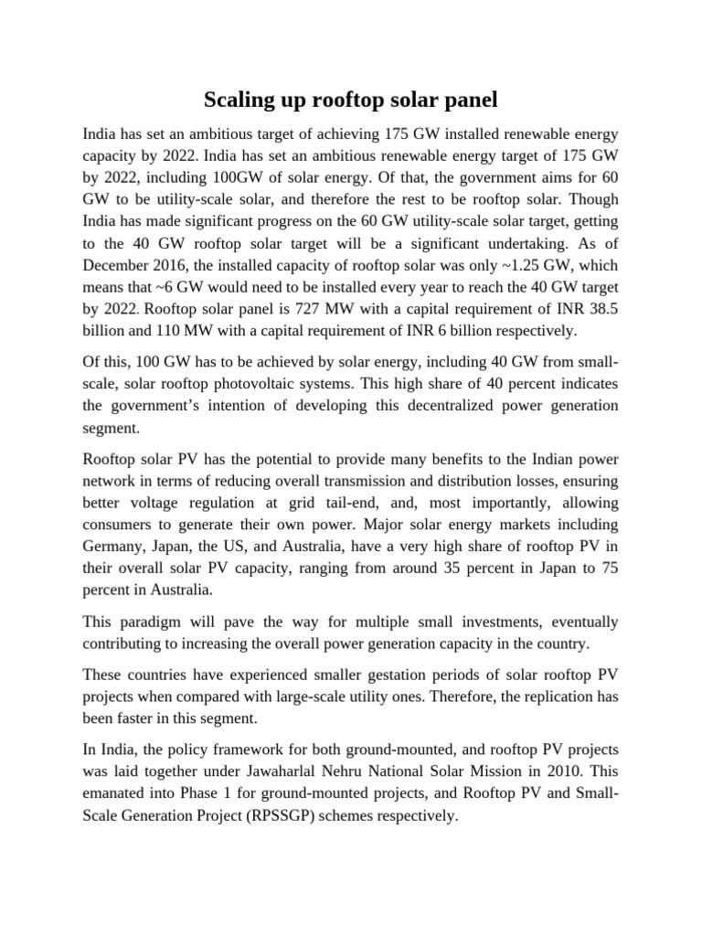 9.scaling Up Rooftop Solar Panel | PDF | Photovoltaics | Photovoltaic ...