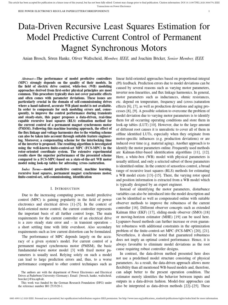 Data-Driven Recursive Least Squares Estimation For Model Predictive ...