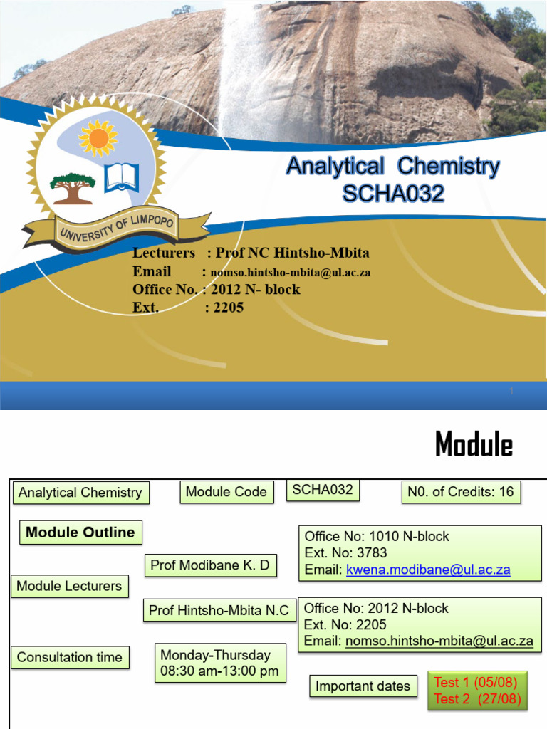 Analytical Chemistry Module Overview | PDF | Spectroscopy ...