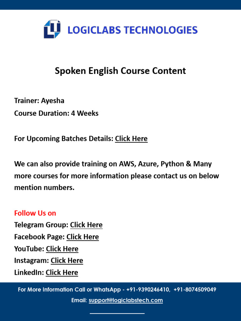 Spoken English Course Overview | PDF | Verb | Noun