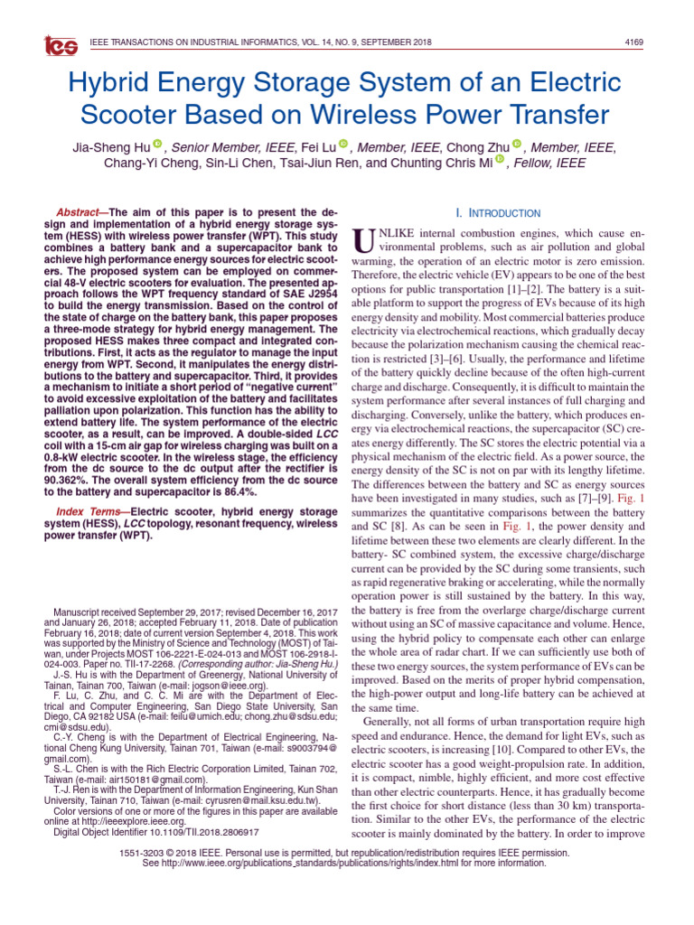 Hybrid Energy Storage for Electric Scooters | PDF | Inductor | Power ...
