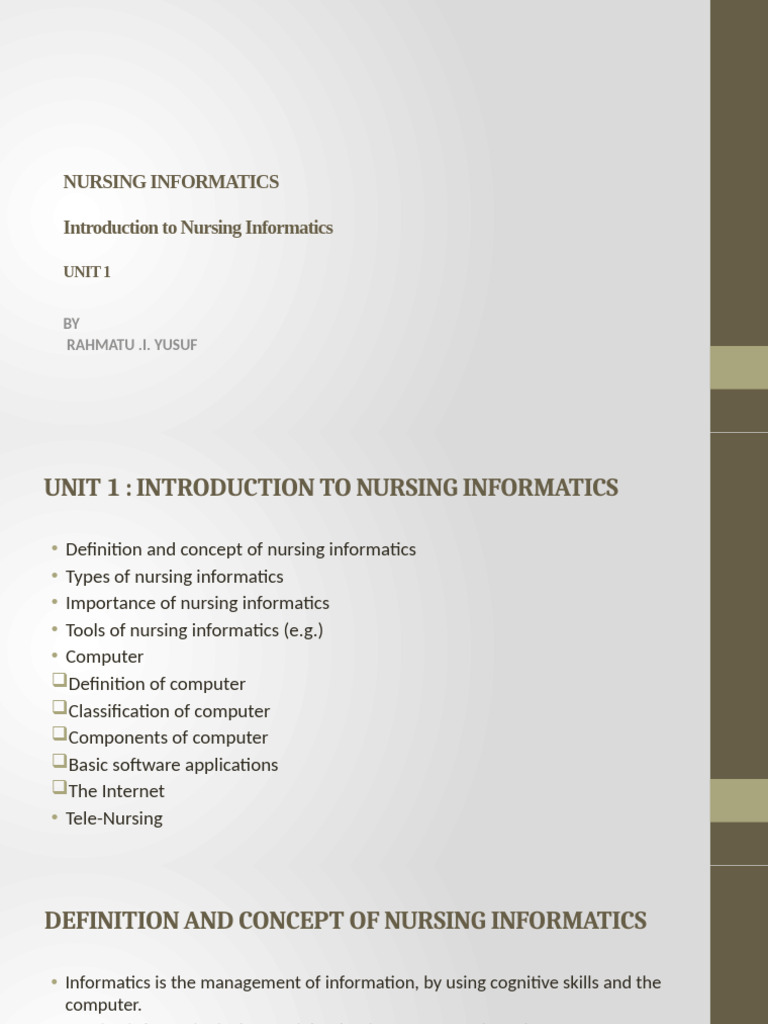 Nursing Informatics All Units | PDF | Monitoring (Medicine) | Medical ...