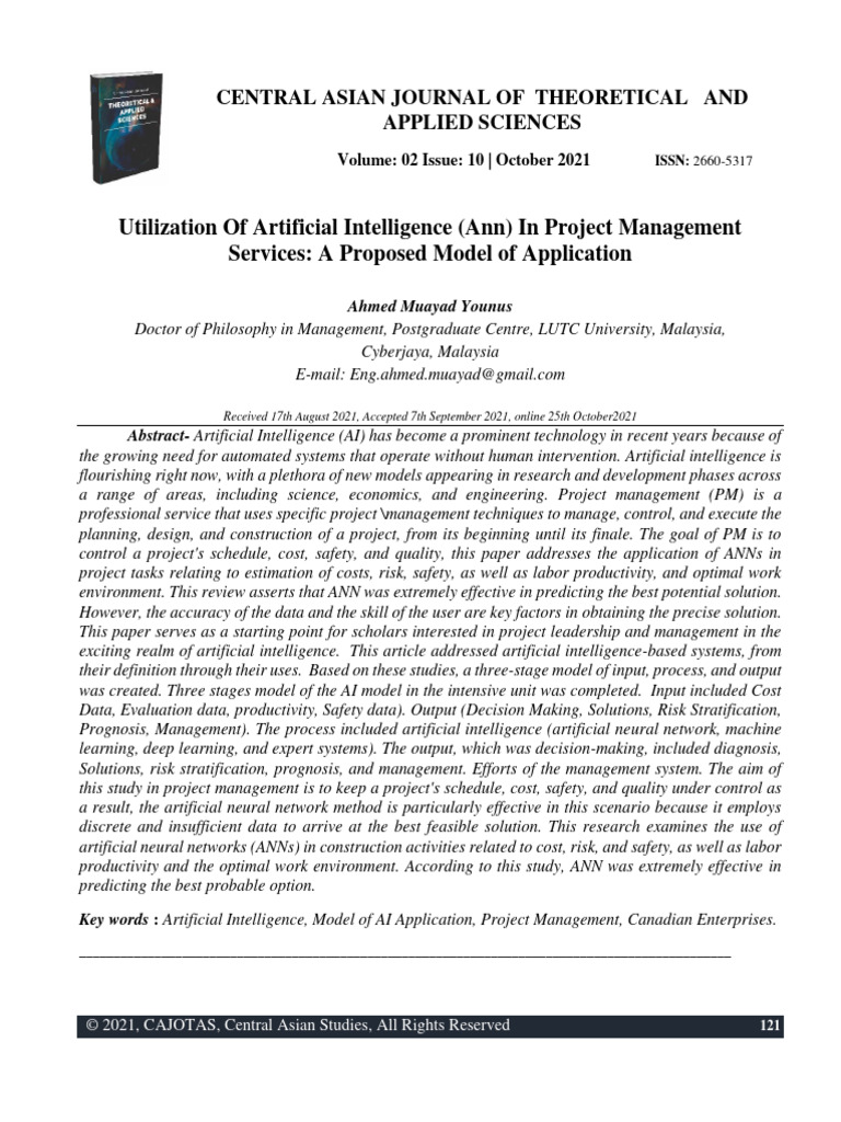 AI in Project Management: Proposed Model | PDF | Artificial ...