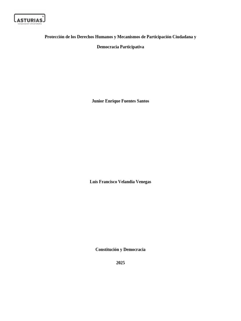 Derechos Humanos y Participación Ciudadana | PDF | Democracia ...