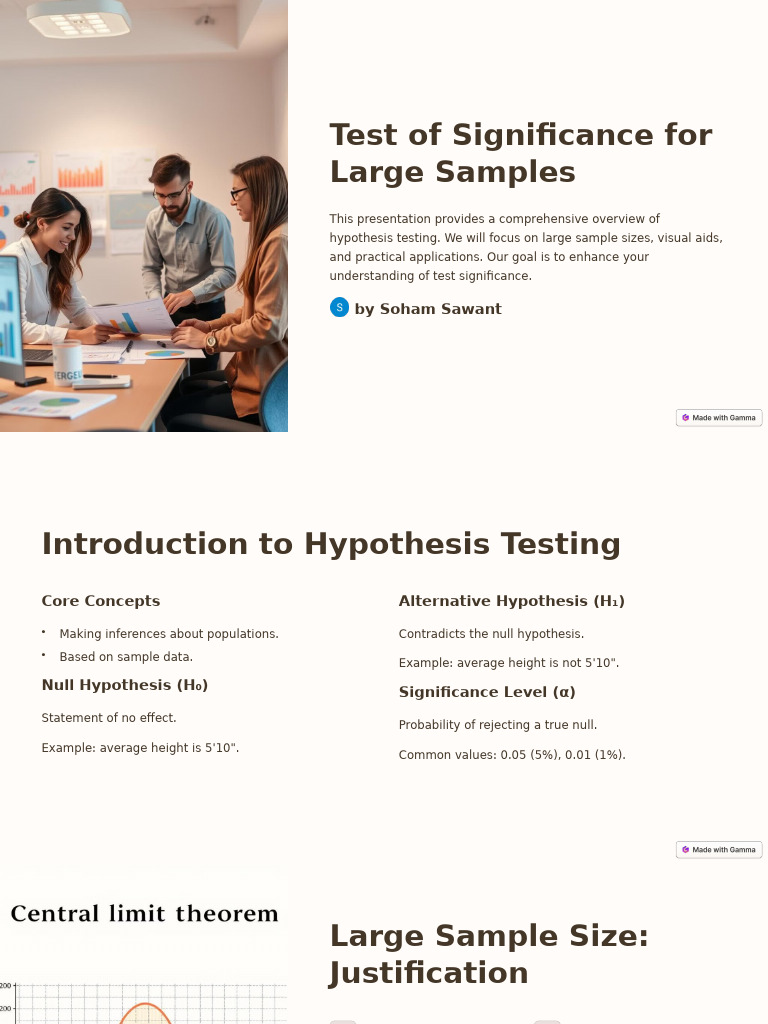 Test of Significance For Large Samples | PDF | Sample Size ...