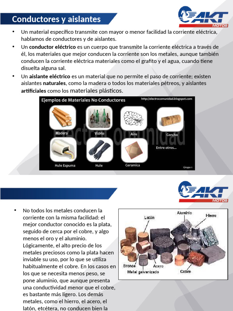 Conductores y Aislantes Eléctricos | PDF | Conductor electrico ...