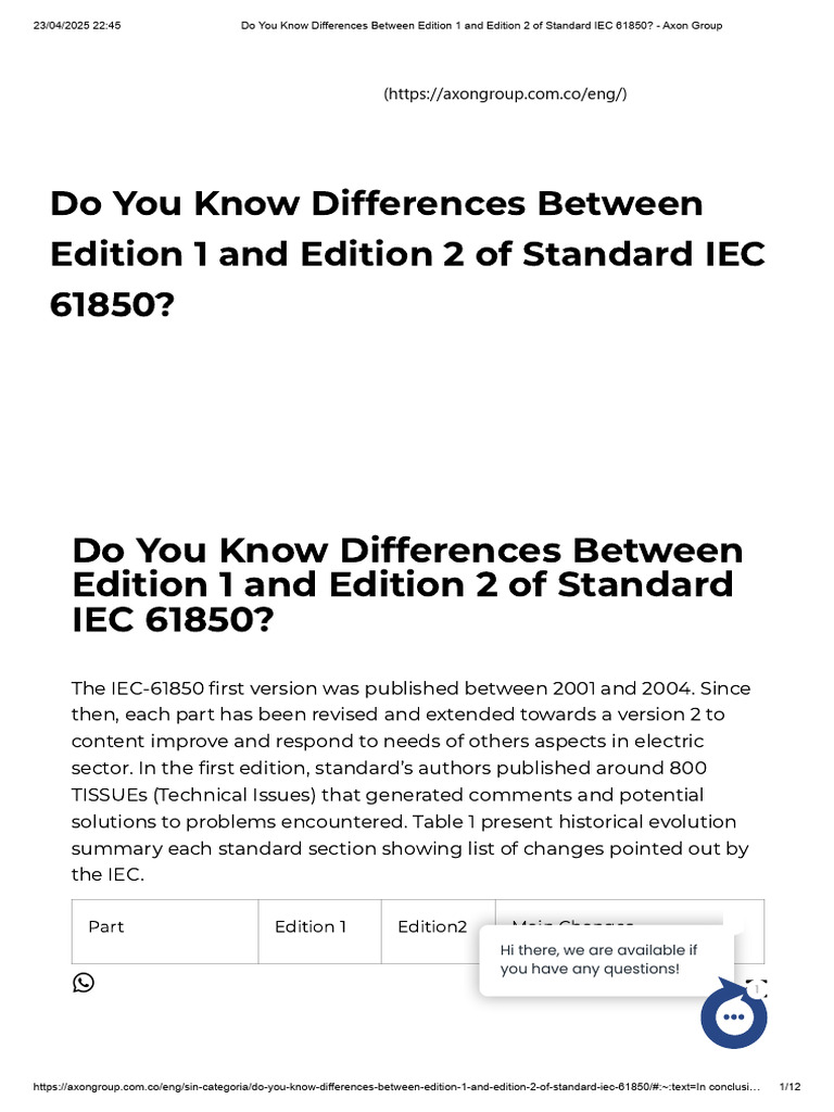 IEC 61850 Ed. 1 vs Ed. 2 Differences | PDF | Computer Science ...