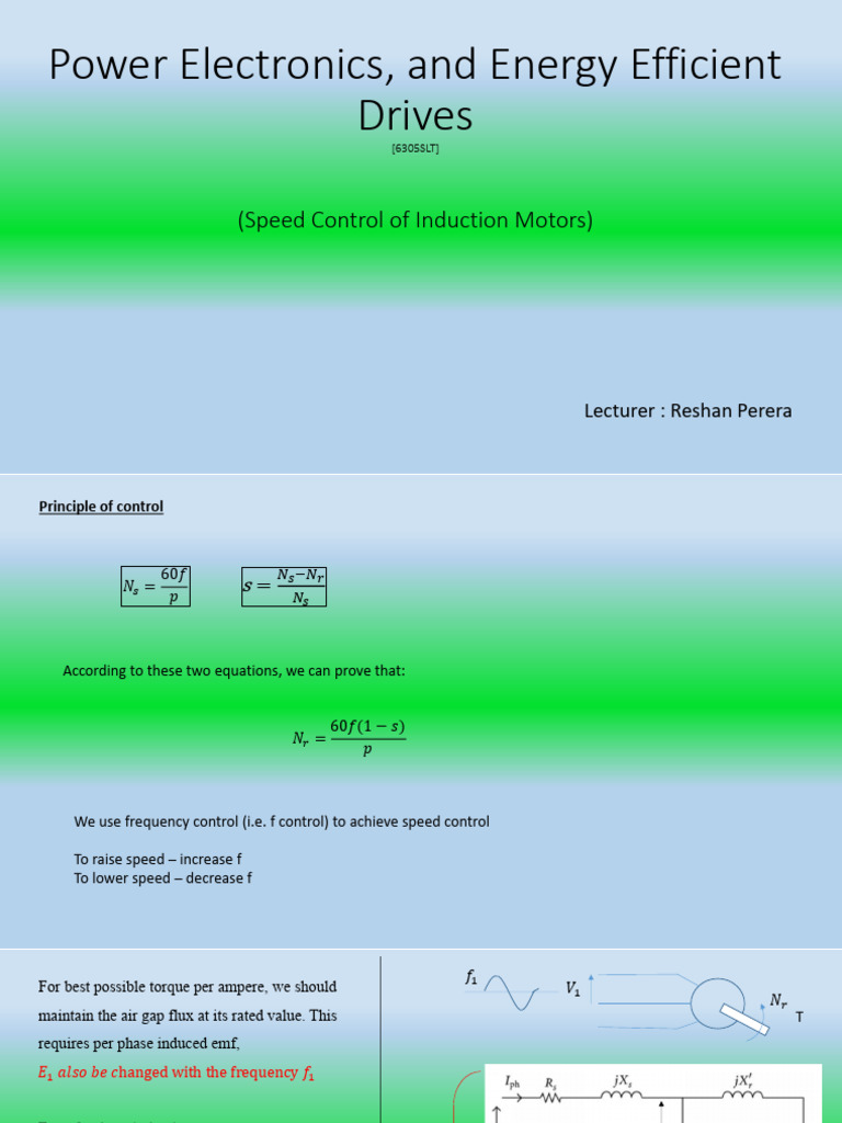 Speed Control of Induction Motors | PDF | Power Inverter | Electric Motor