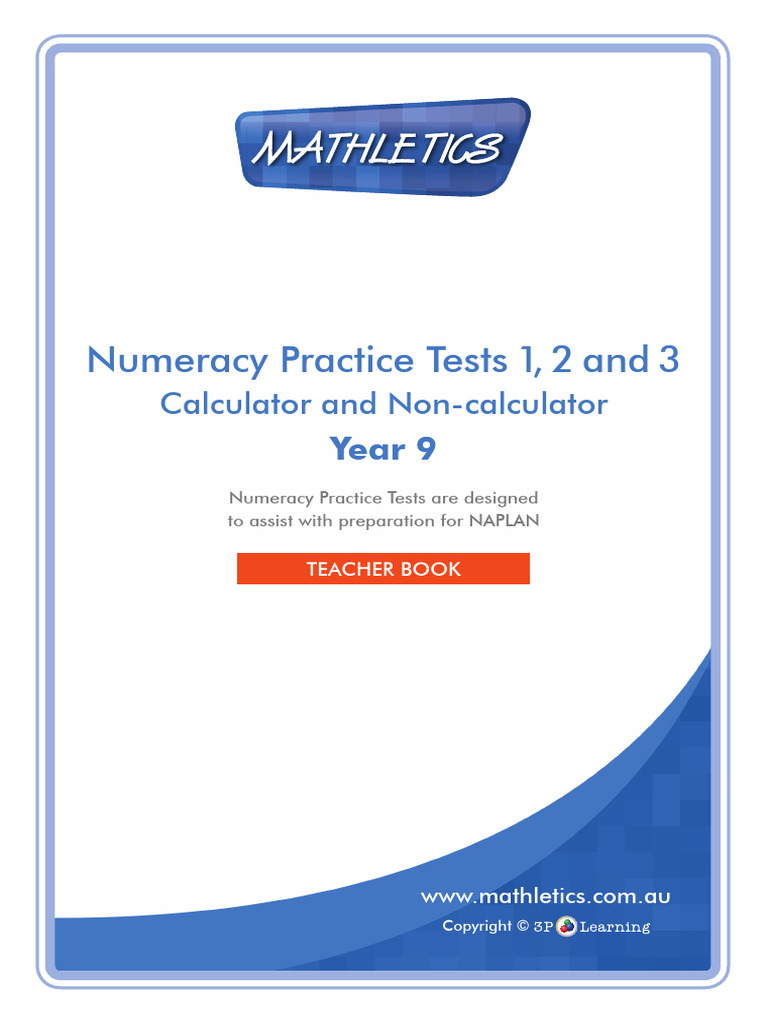 Year 9 Numeracy Practice Tests | PDF | Area