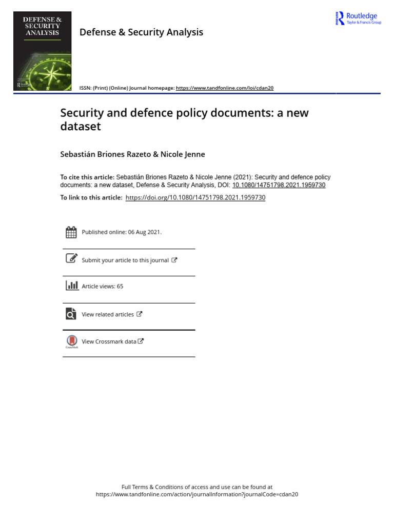 New Dataset on Security Policy Documents | PDF | Military | Securities