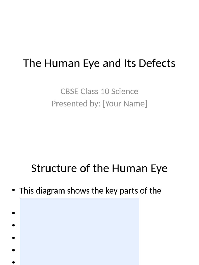 Human Eye Structure and Defects | PDF