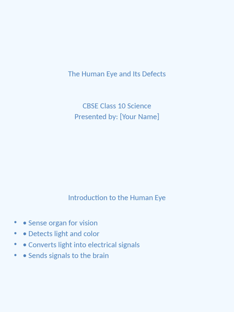 Decorated The Human Eye and Its Defects Class10 | PDF | Eye | Human Eye