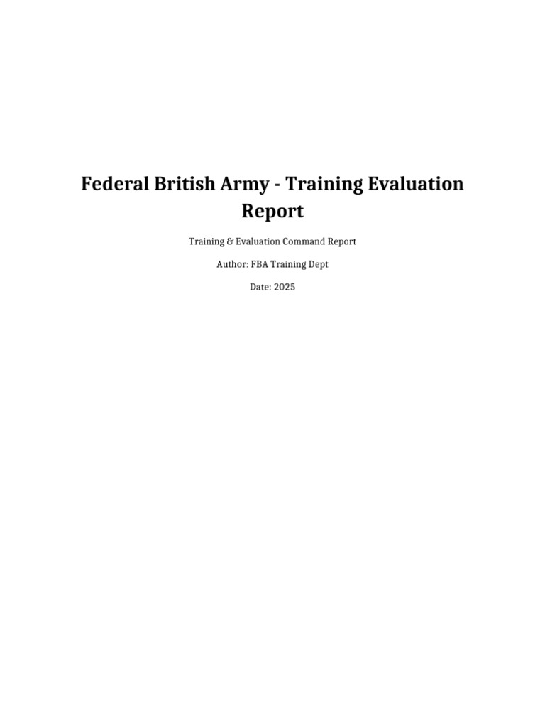 Federal Army Training Evaluation Report | PDF