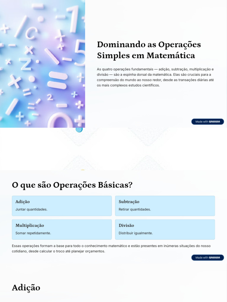 Operações Simples em Matemática | PDF