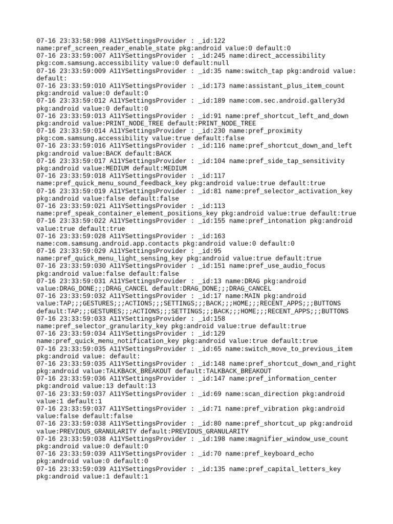 Accessibility Settings Log Data | PDF | Tablet Computer | Operating ...