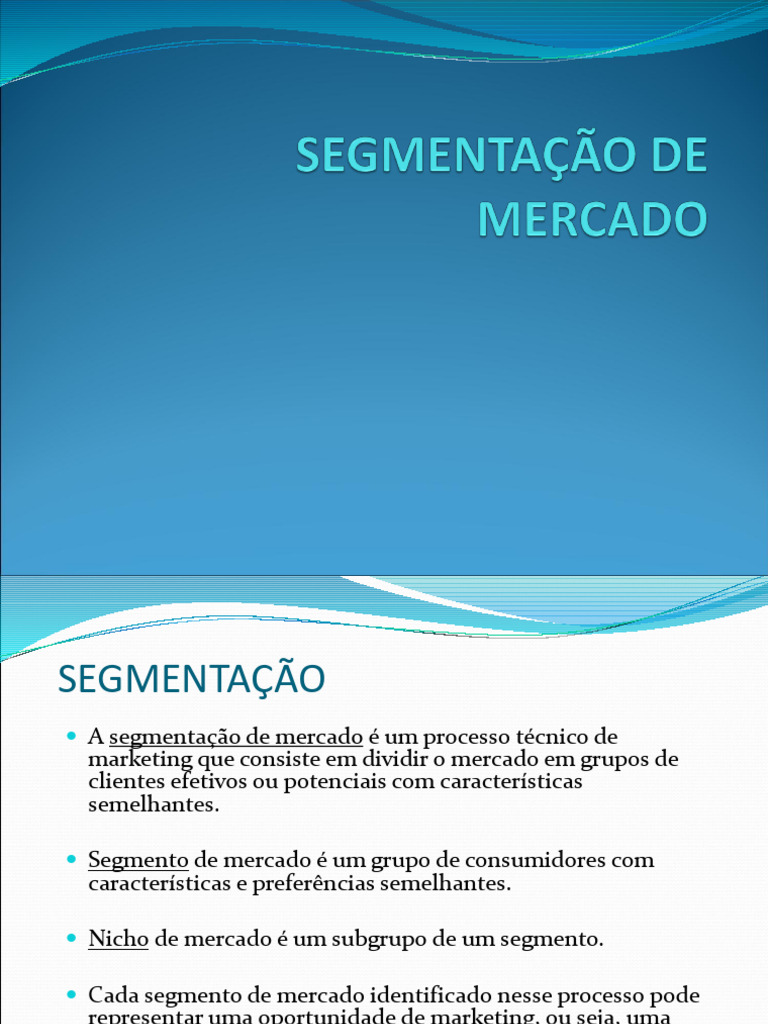 Segmentação de Mercado: Conceitos e Vantagens | PDF | Segmentação de ...