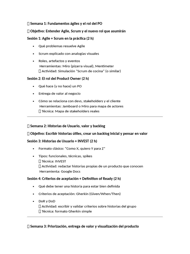 Fundamentos de Agile y rol del Product Owner | PDF | Scrum (desarrollo ...