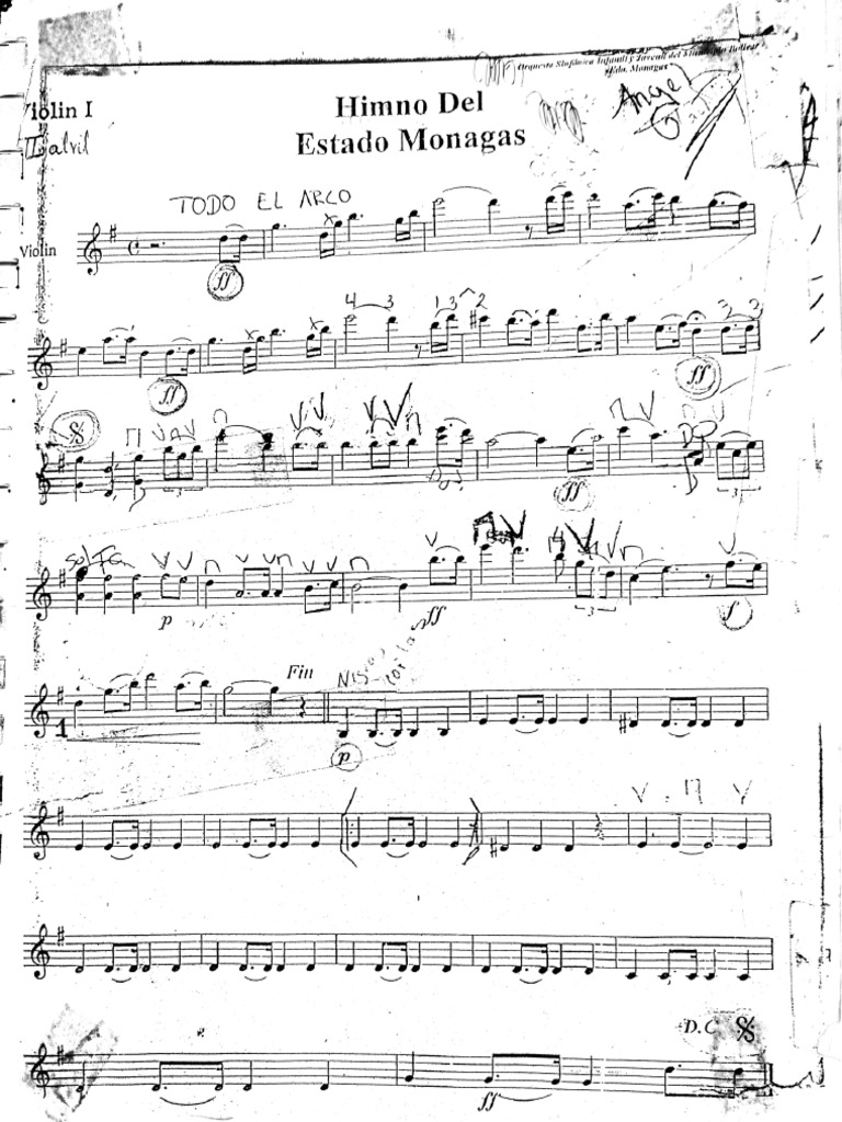 Himno Del Estado Monagas Violin 1 | PDF