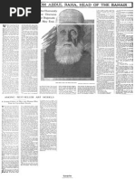 Abdul-Baha New York Times Article April 21  1912